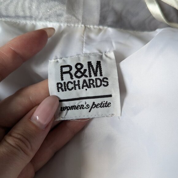 R&M Richards Vintage White Formal Bolero | Sheer Sparkle Details - Picture 4 of 9